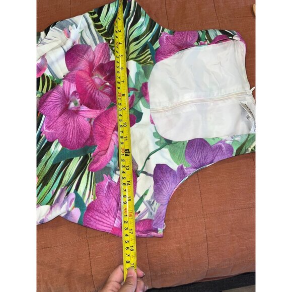 Trina Turk Floral Sleeveless Tropical Print Mini Dress Women Size Medium M - Picture 9 of 11